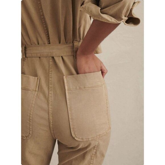 Alex Mill Expedition Twill Jumpsuit Long Sleeve Women's Large in Washed Khaki - Picture 6 of 11